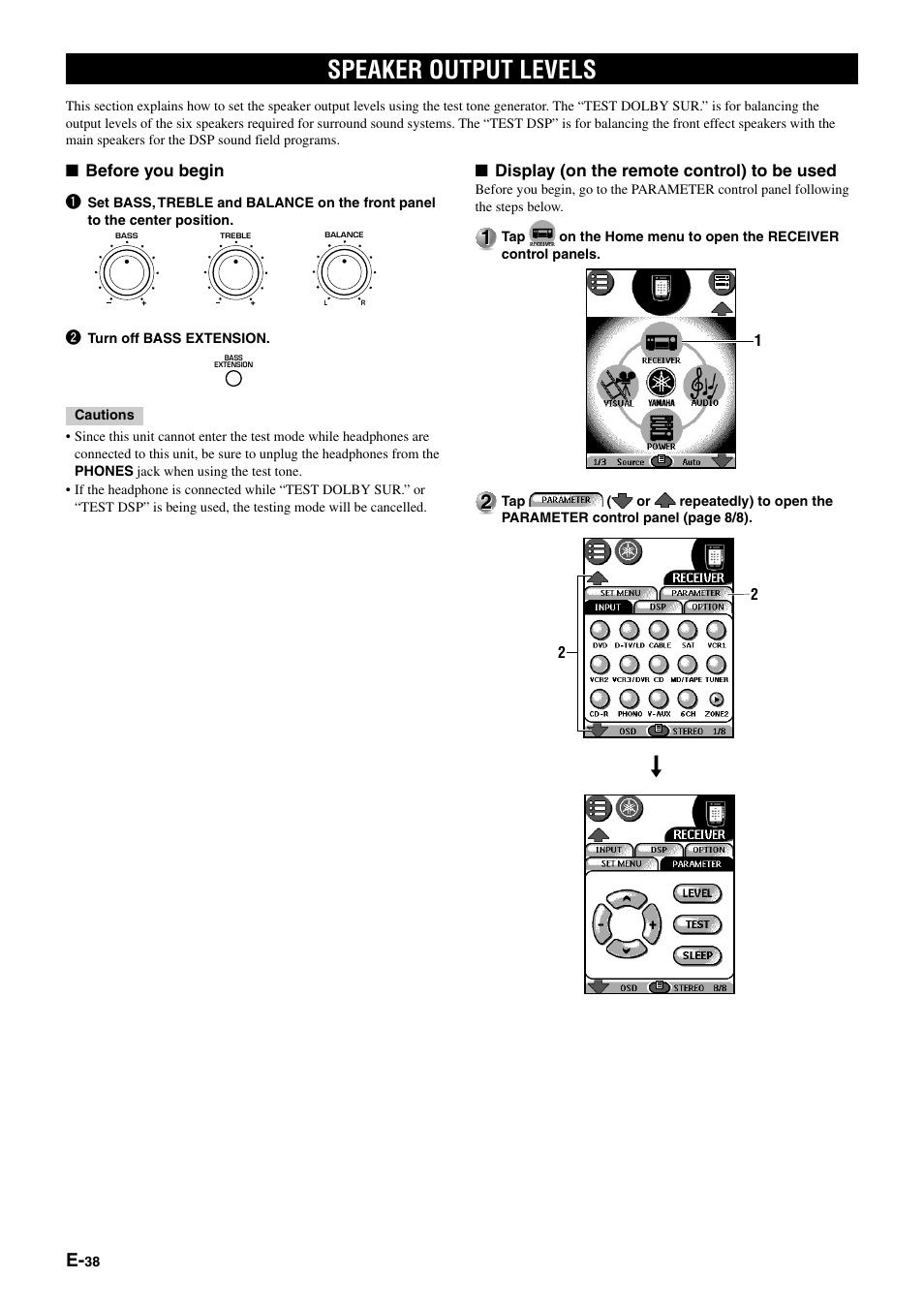 Speaker output levels | Yamaha pmn User Manual | Page 44 / 128