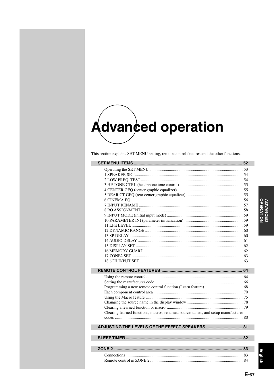 Advanced operation | Yamaha pmn User Manual | Page 63 / 128