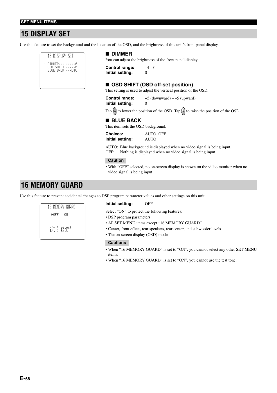 15 display set | Yamaha pmn User Manual | Page 74 / 128