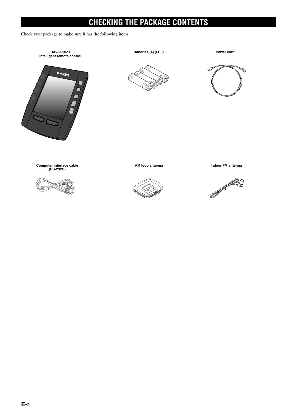 Checking the package contents | Yamaha pmn User Manual | Page 8 / 128