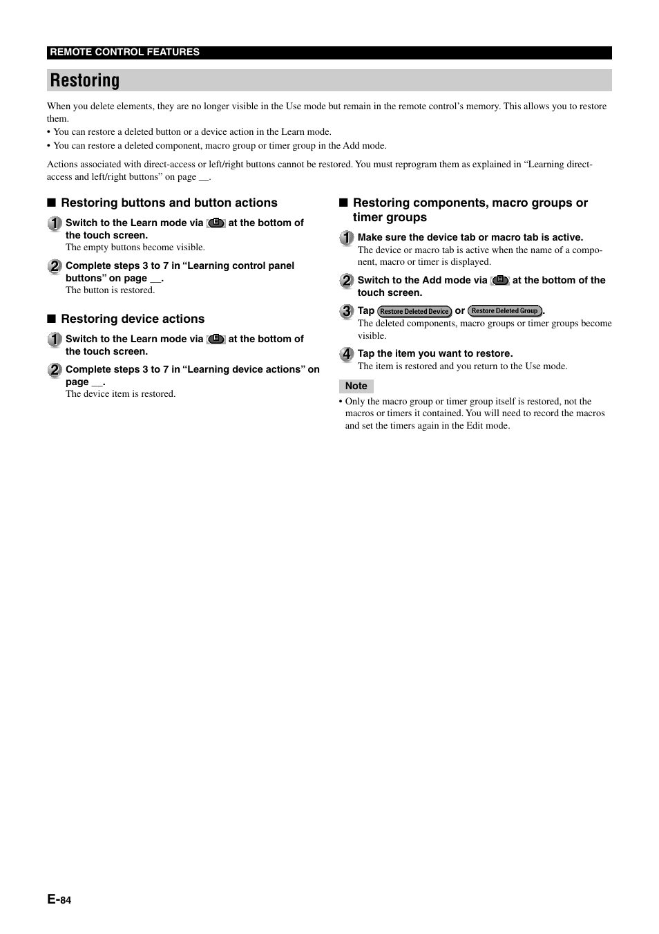 Restoring | Yamaha pmn User Manual | Page 90 / 128