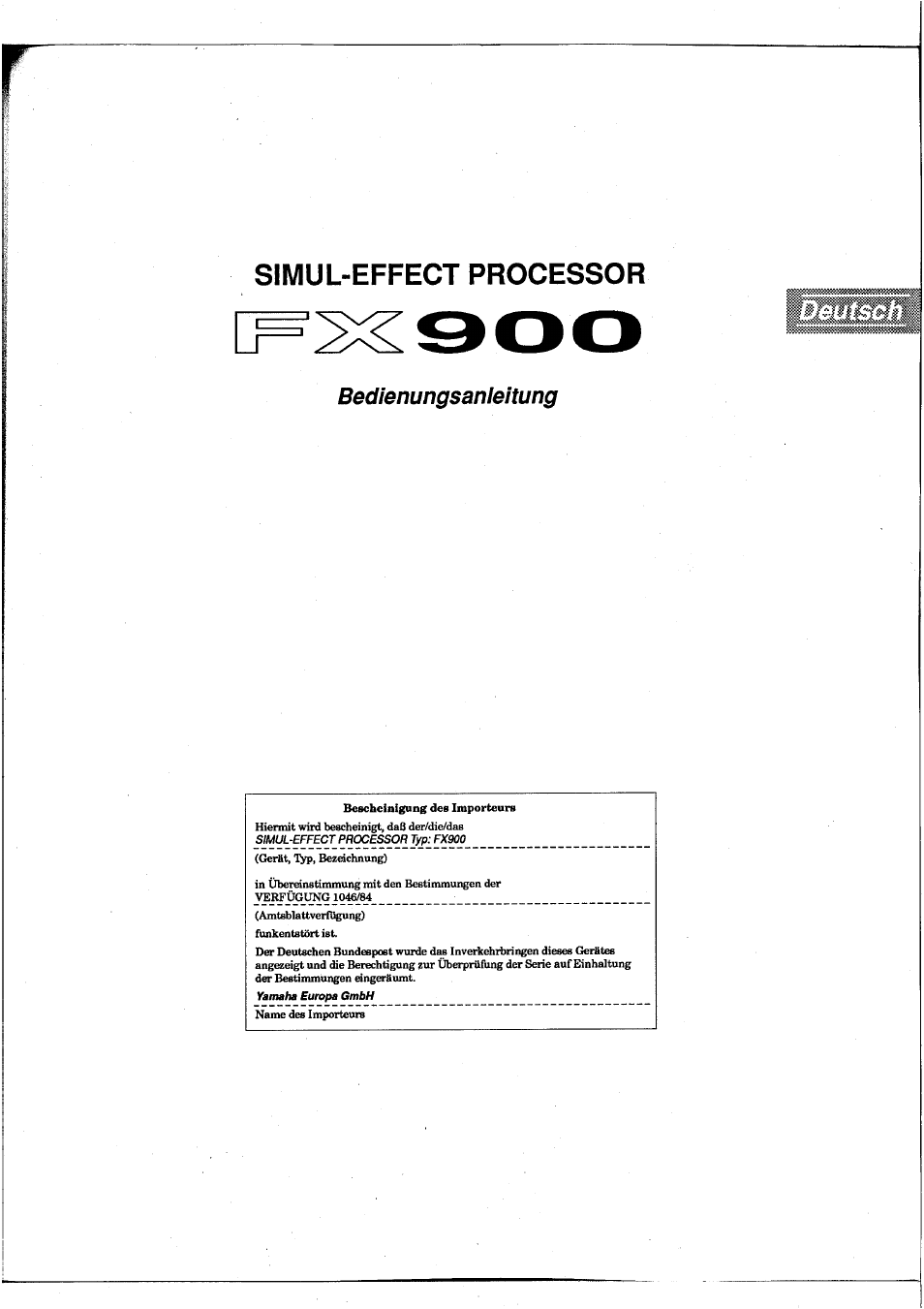 Simul-effect processor | Yamaha FX900 User Manual | Page 105 / 176
