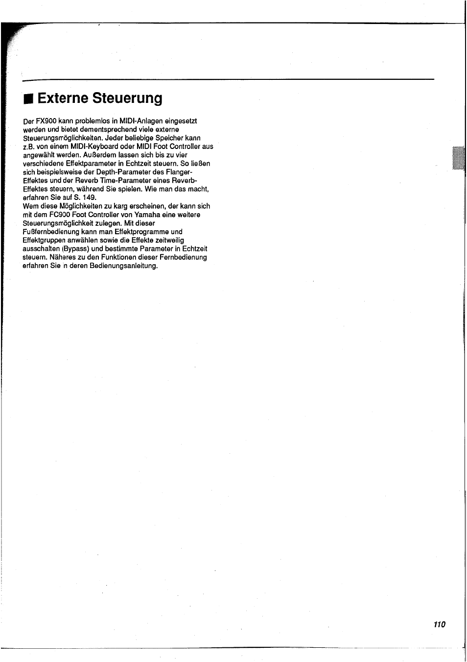 Externe steuerung | Yamaha FX900 User Manual | Page 111 / 176