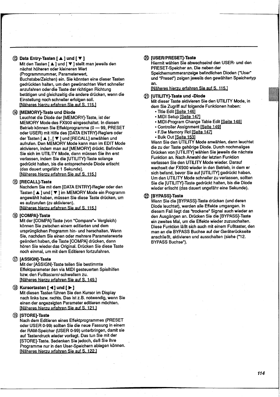 A ] , [ t | Yamaha FX900 User Manual | Page 115 / 176