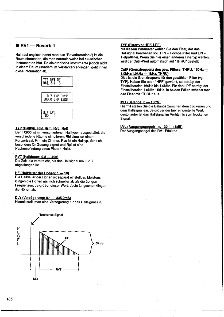 Rv1 — reverb 1, Rv1 - reverb 1 | Yamaha FX900 User Manual | Page 136 / 176