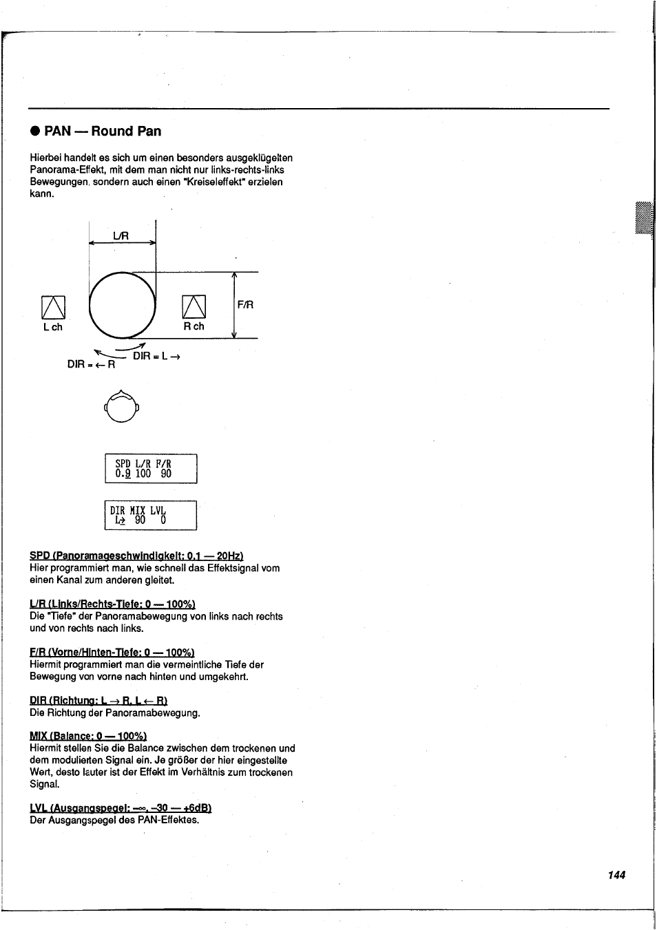 Pan — round pan, Pan - round pan | Yamaha FX900 User Manual | Page 145 / 176