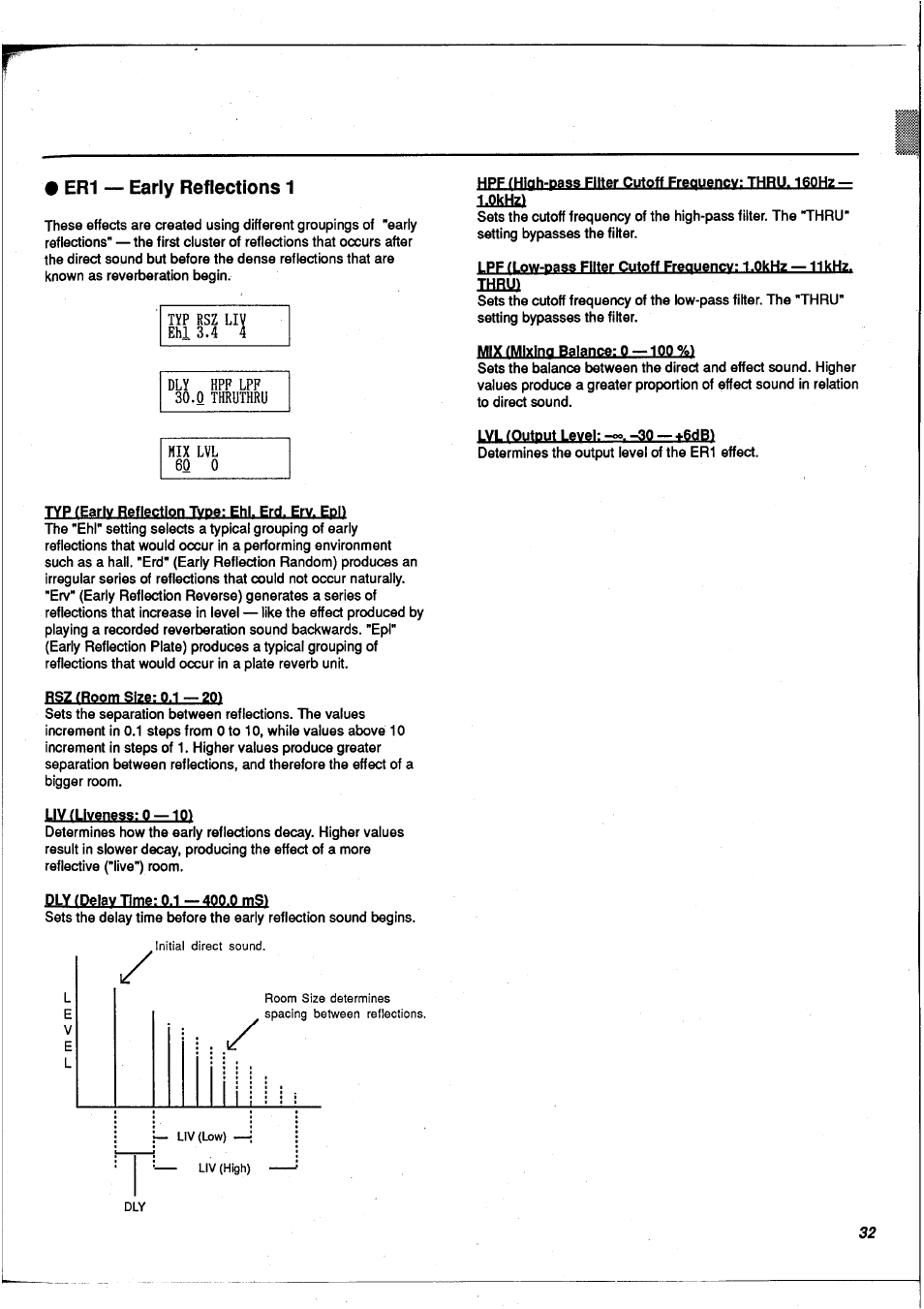 Er1 — early reflections 1 | Yamaha FX900 User Manual | Page 33 / 176