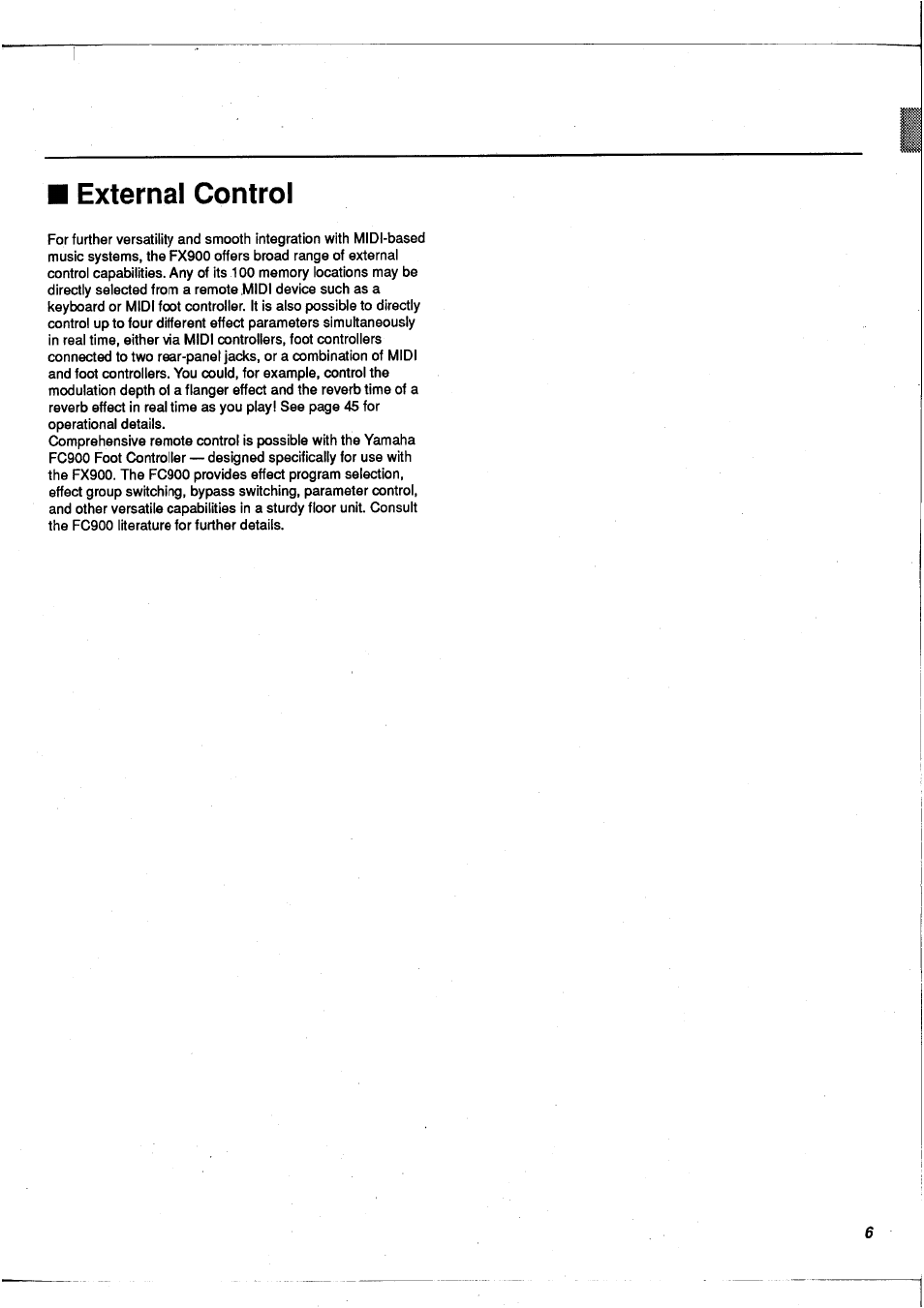 External control | Yamaha FX900 User Manual | Page 7 / 176