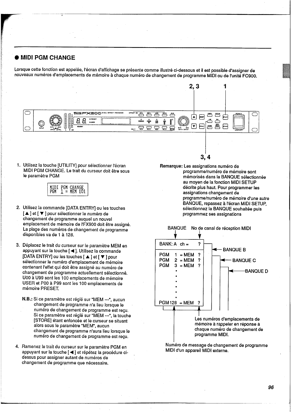I____ i, Midi pgm change pgm 1 = hem hol | Yamaha FX900 User Manual | Page 97 / 176