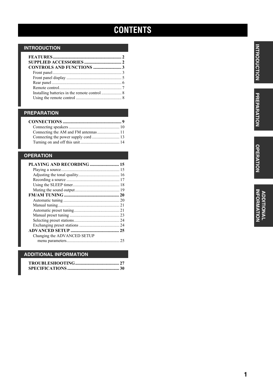 Yamaha RX-397 User Manual | Page 5 / 37