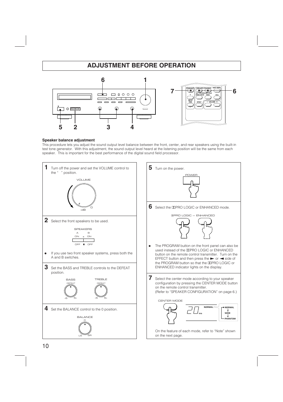 Adjustment before operation | Yamaha RX-V470 User Manual | Page 10 / 27