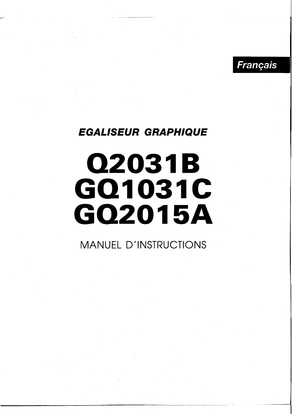 Yamaha Graphic Equaliser Q2031B User Manual | Page 12 / 45