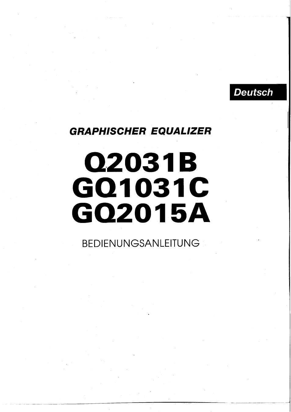 Yamaha Graphic Equaliser Q2031B User Manual | Page 23 / 45