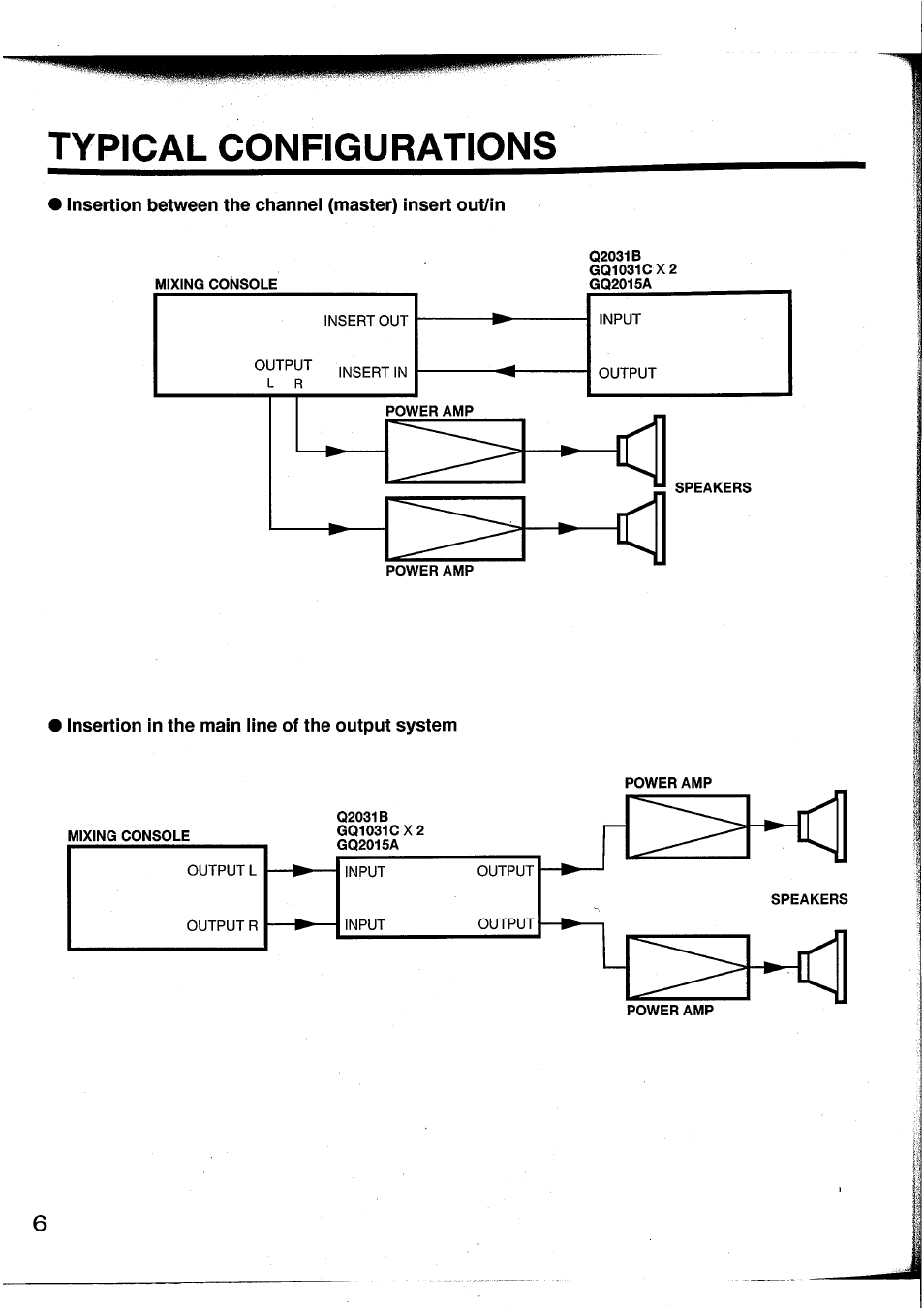 Typical configurations | Yamaha Graphic Equaliser Q2031B User Manual | Page 8 / 45