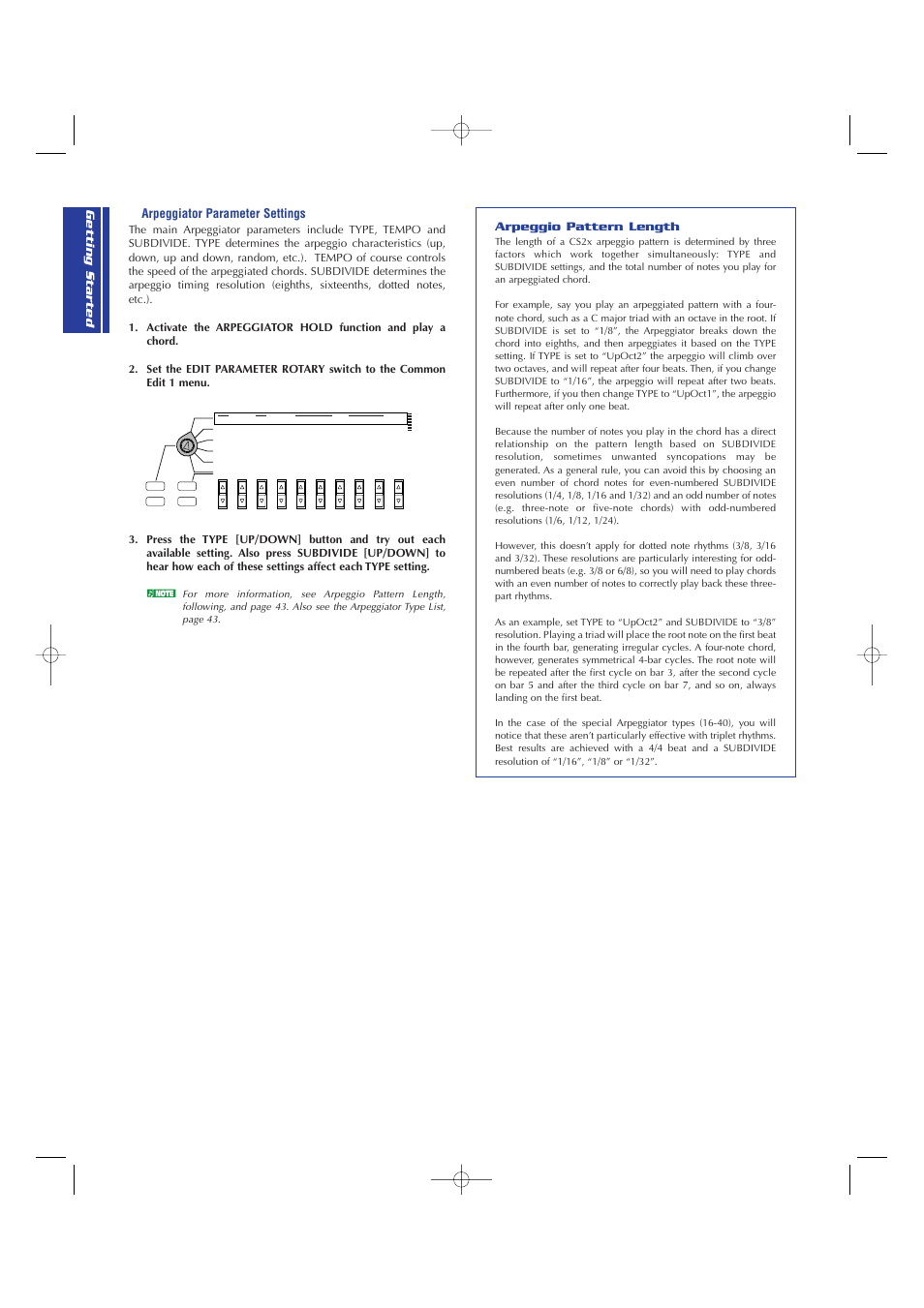 Arpeggio pattern length | Yamaha CS2x User Manual | Page 28 / 84