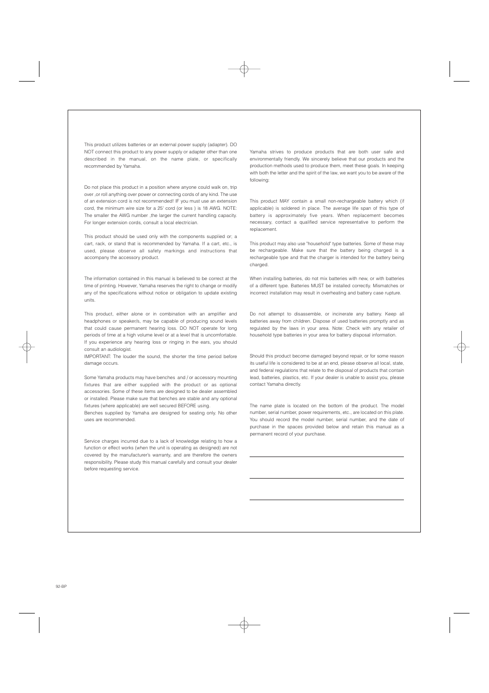 Please keep this manual | Yamaha CS2x User Manual | Page 3 / 84