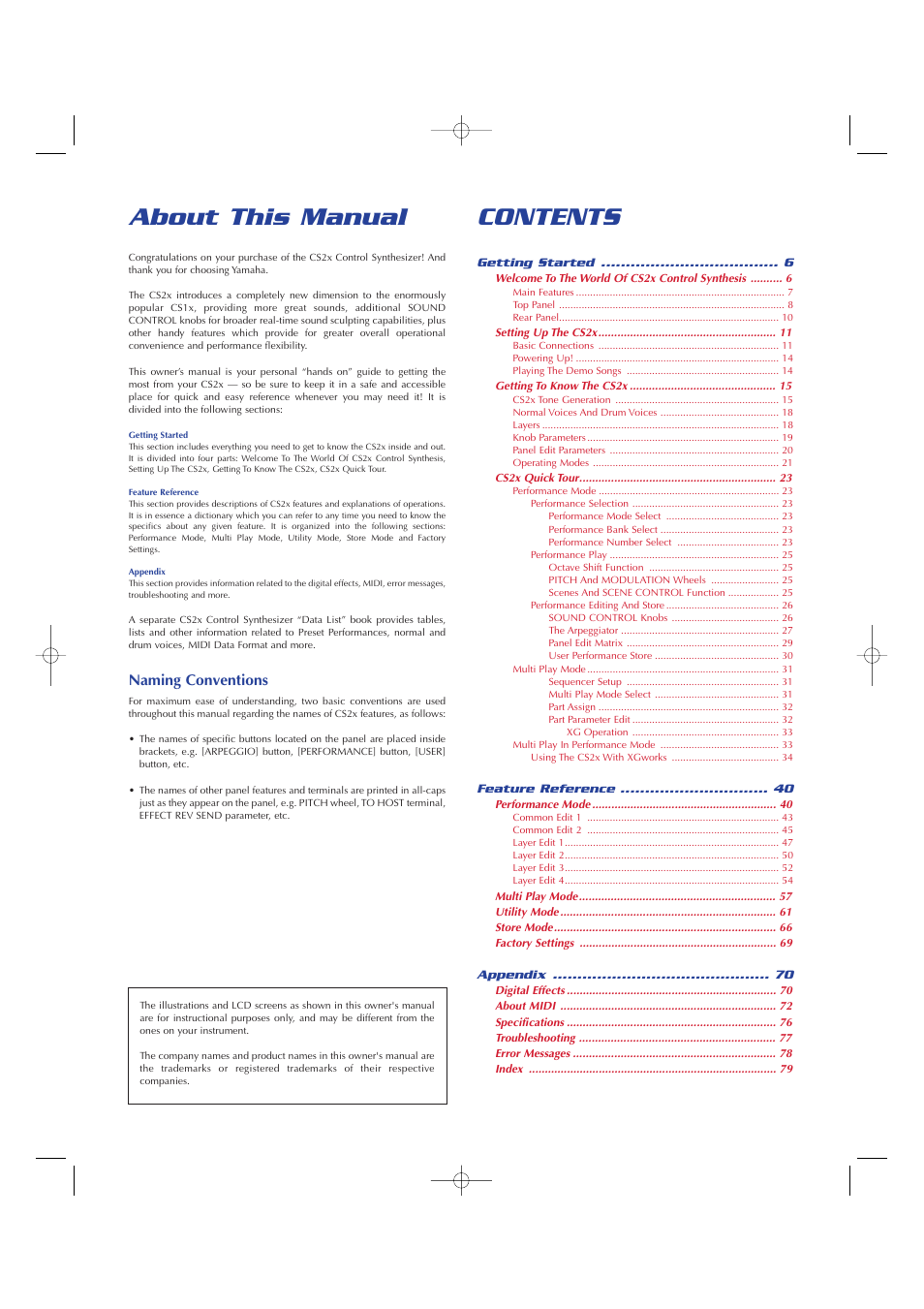Yamaha CS2x User Manual | Page 5 / 84