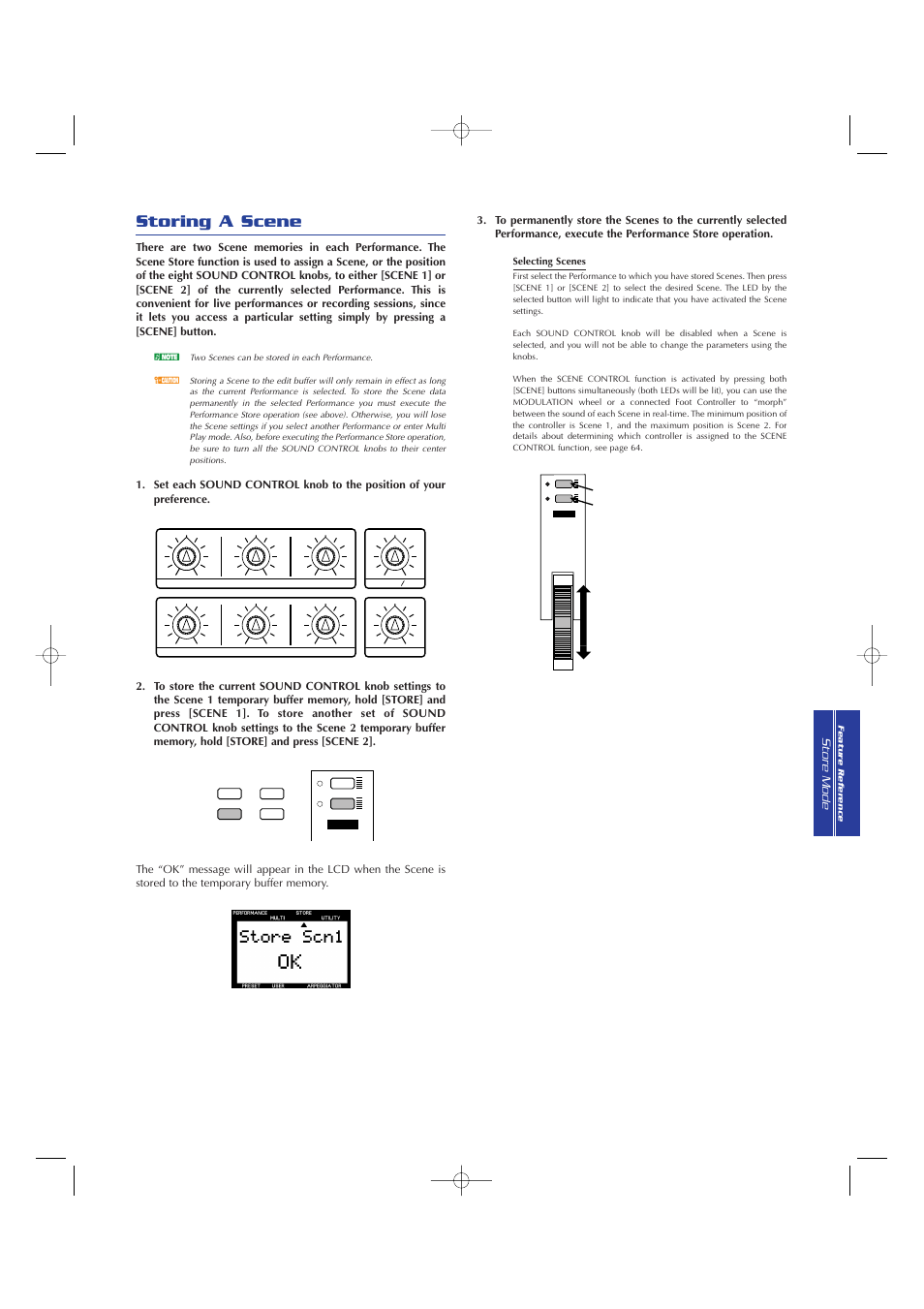 Storing a scene | Yamaha CS2x User Manual | Page 67 / 84
