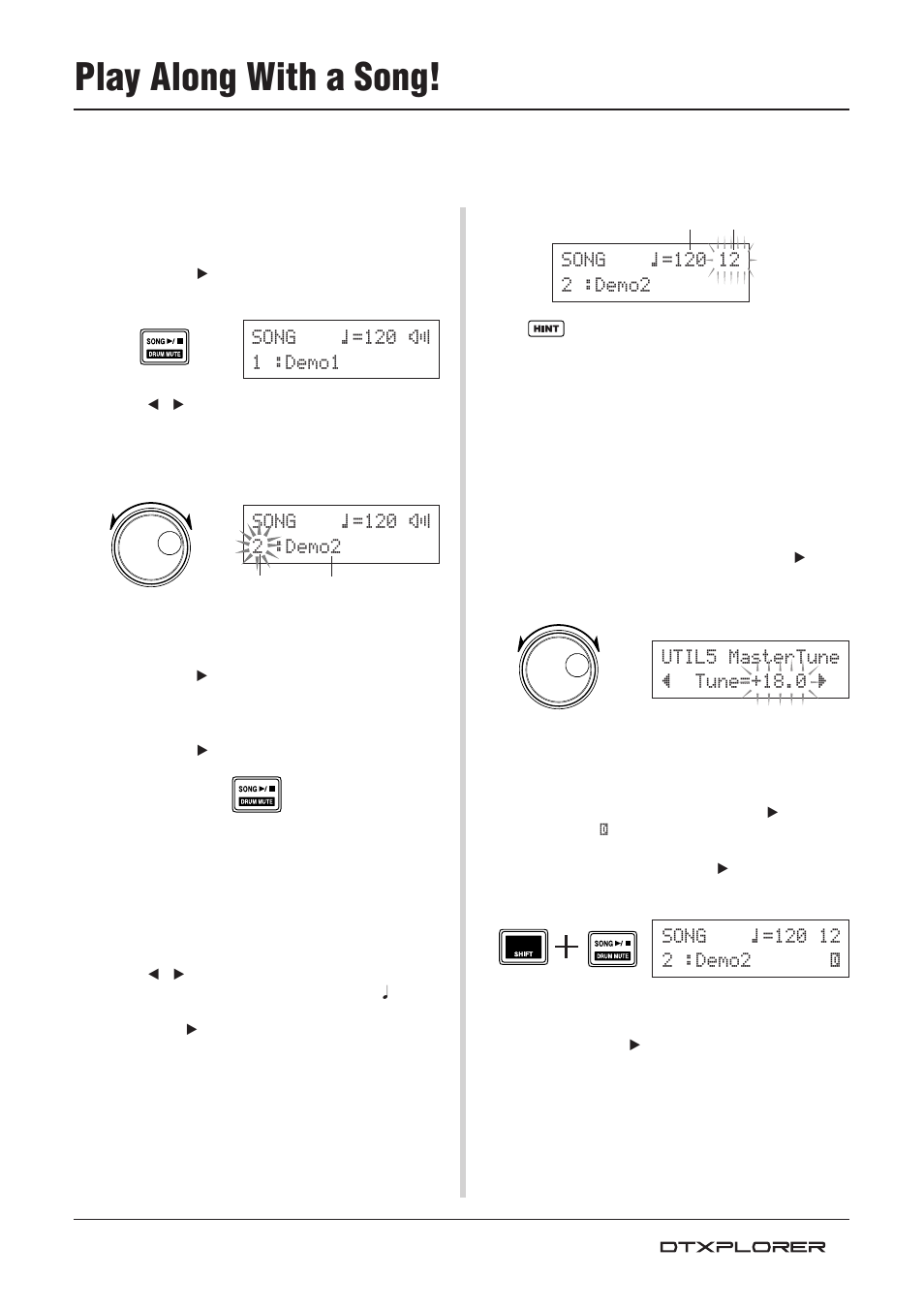 Play along with a song | Yamaha Drum Trigger Module DTXPLORER User Manual | Page 17 / 36