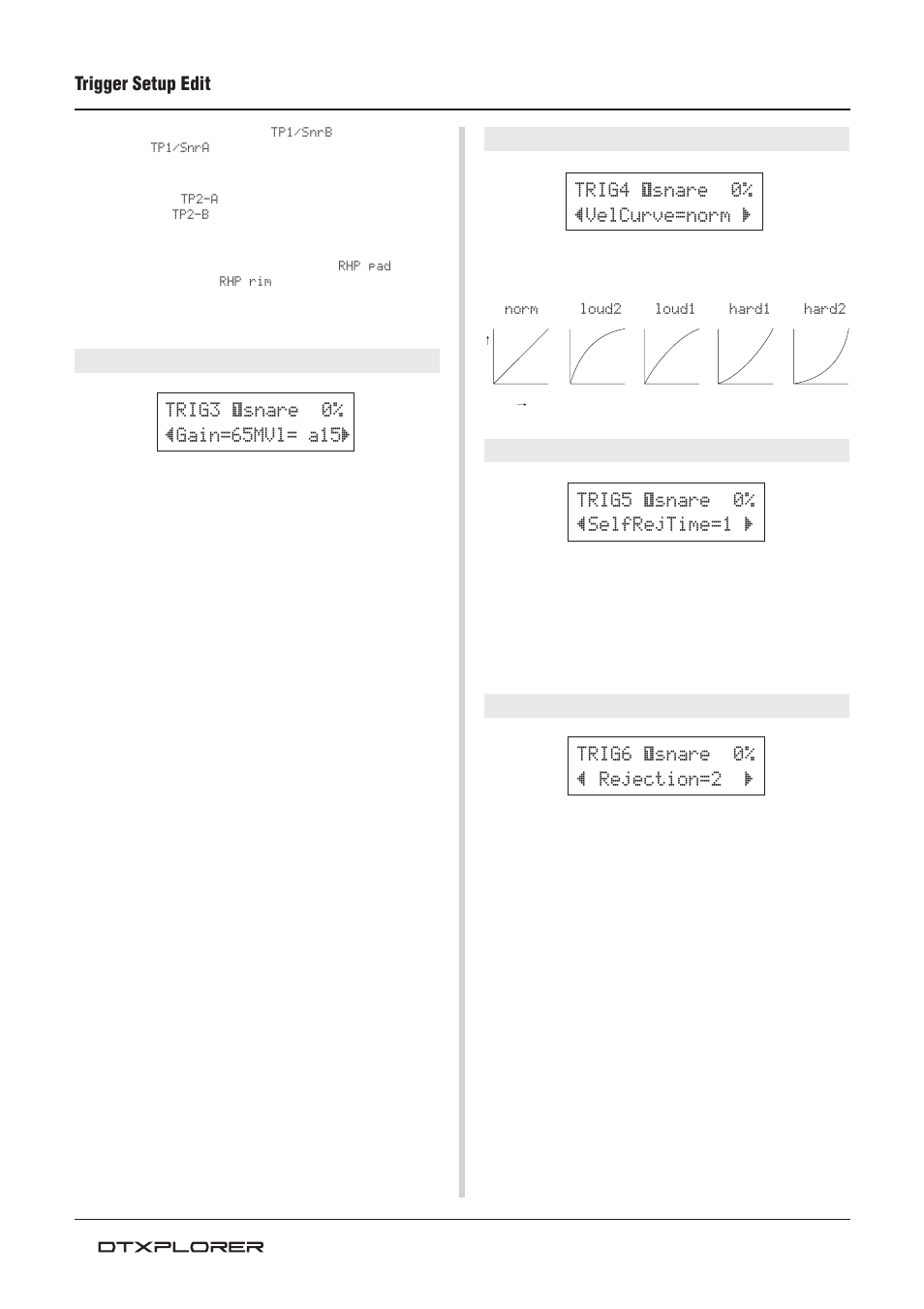 Trigger setup edit | Yamaha Drum Trigger Module DTXPLORER User Manual | Page 26 / 36