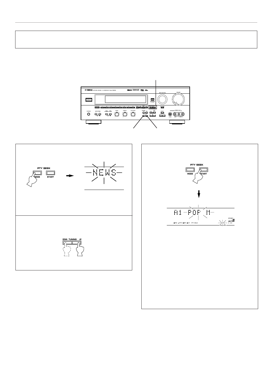 Select the desired program type, Aon off on off b, Mode start | Basic operation | Yamaha RX-V795RDS User Manual | Page 48 / 88