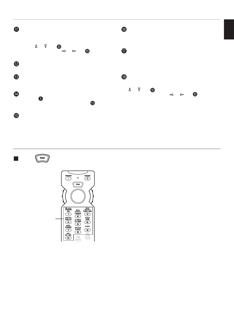 English, Dsp program selector keys | Yamaha RX-V795RDS User Manual | Page 69 / 88