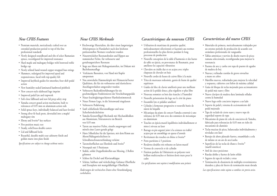 Yamaha CF III S User Manual | Page 10 / 12