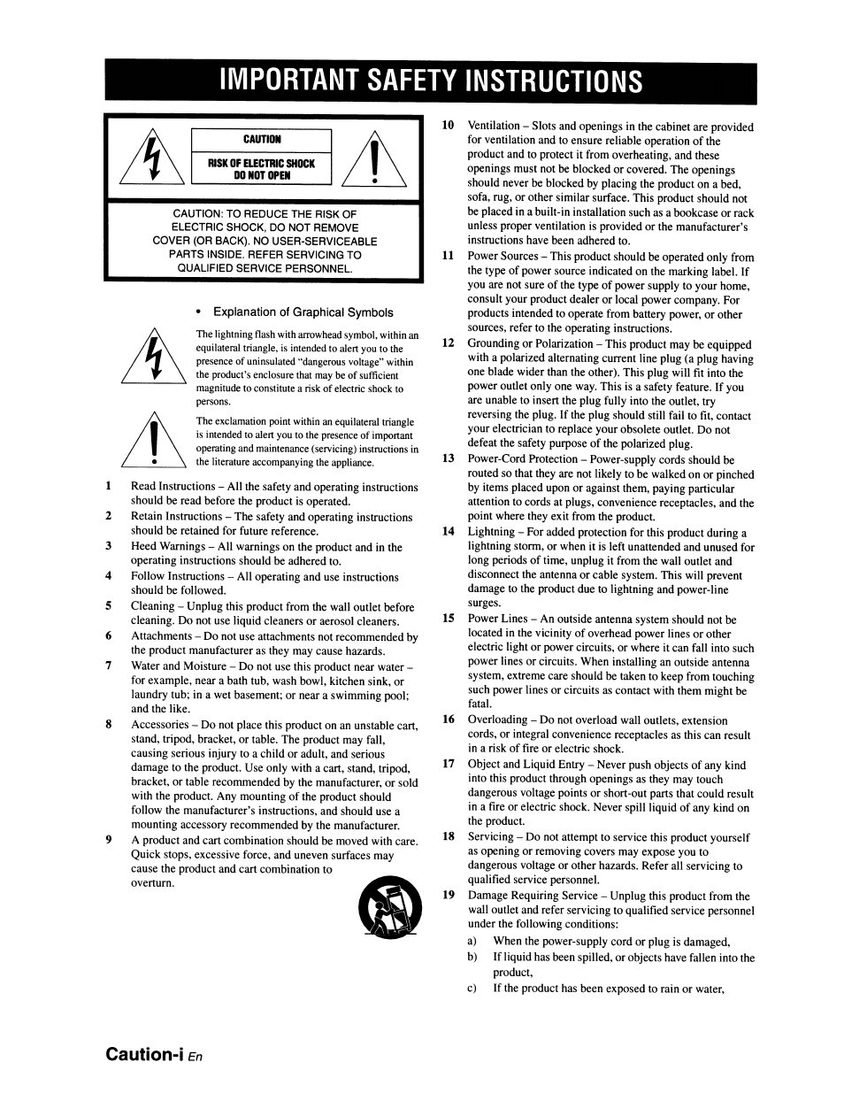 Important safety instructions | Yamaha RX-V663 User Manual | Page 2 / 151