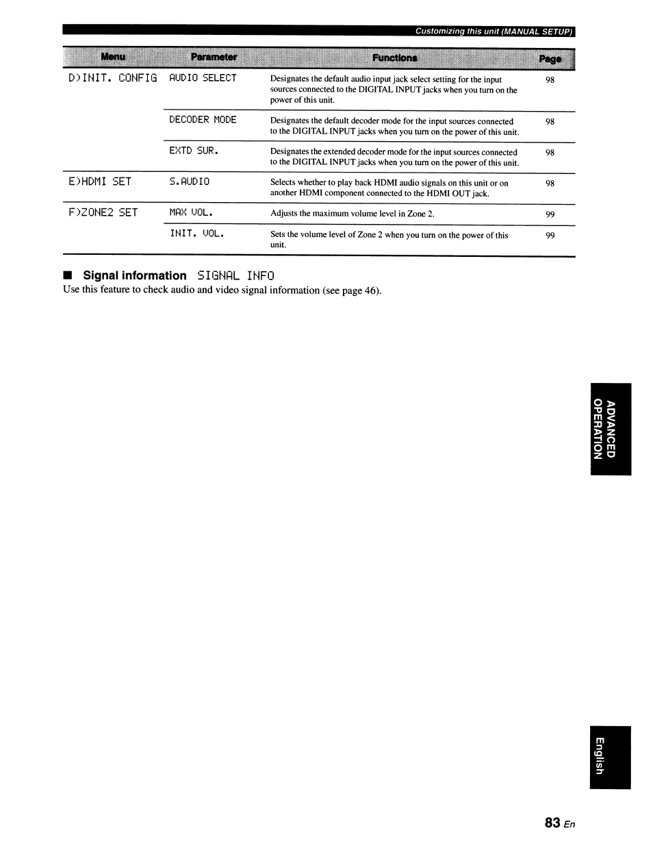 Signal information signal info | Yamaha RX-V663 User Manual | Page 87 / 151