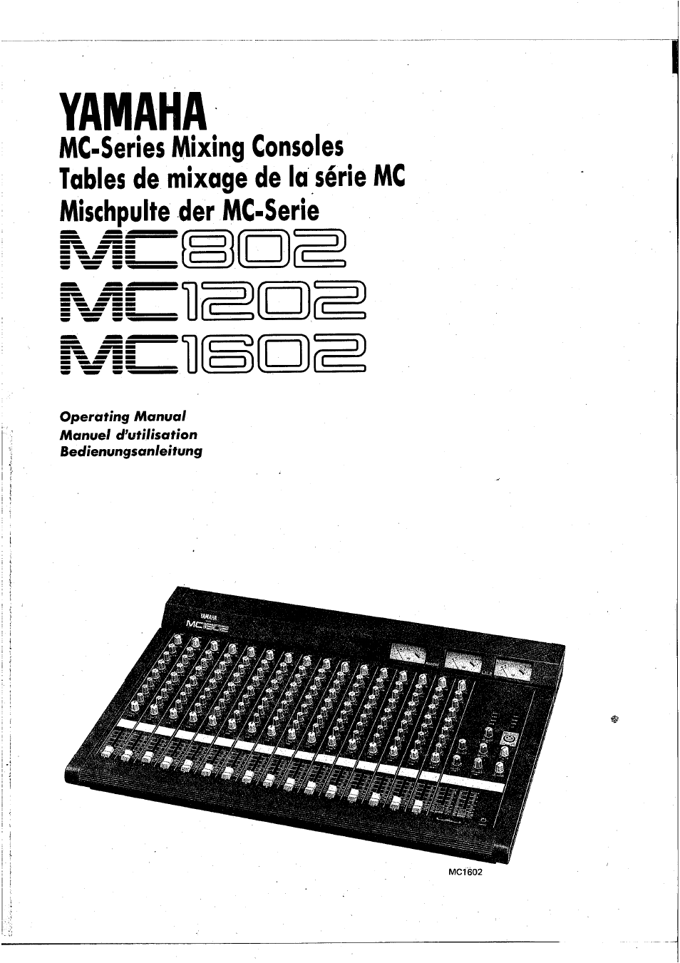 Yamaha MC1602 User Manual | 48 pages