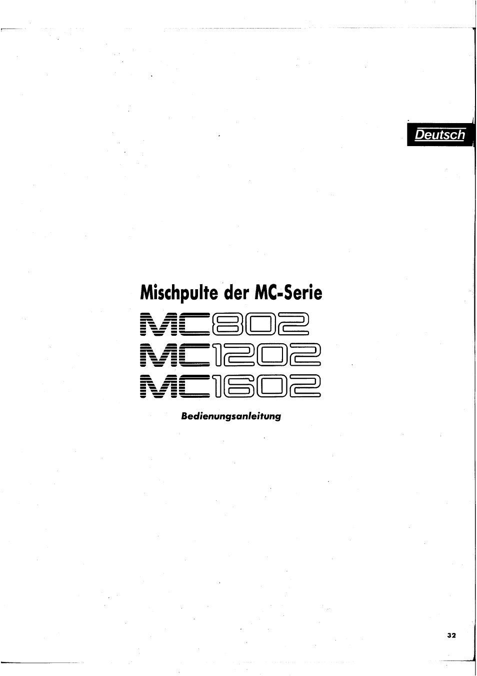 Mischpulte der mc-serie b ;i :i | Yamaha MC1602 User Manual | Page 33 / 48