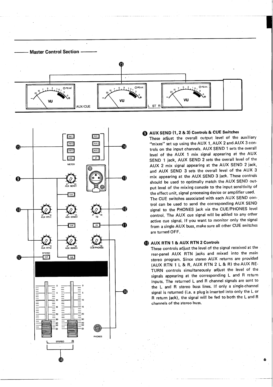 Master control section | Yamaha MC1602 User Manual | Page 7 / 48