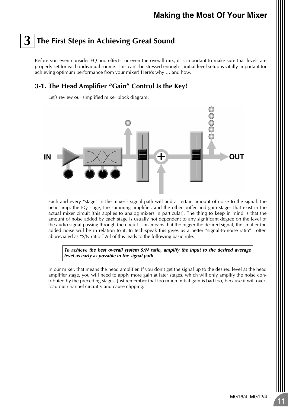 3 the first steps in achieving great sound, The first steps in achieving great sound, Making the most of your mixer | 11 the first steps in achieving great sound | Yamaha 12/4 User Manual | Page 11 / 32
