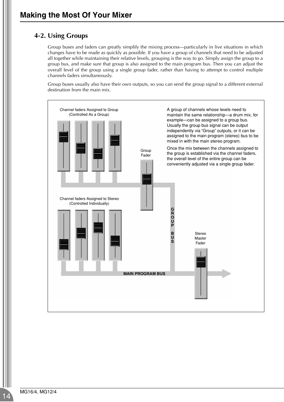 Making the most of your mixer, 2. using groups | Yamaha 12/4 User Manual | Page 14 / 32