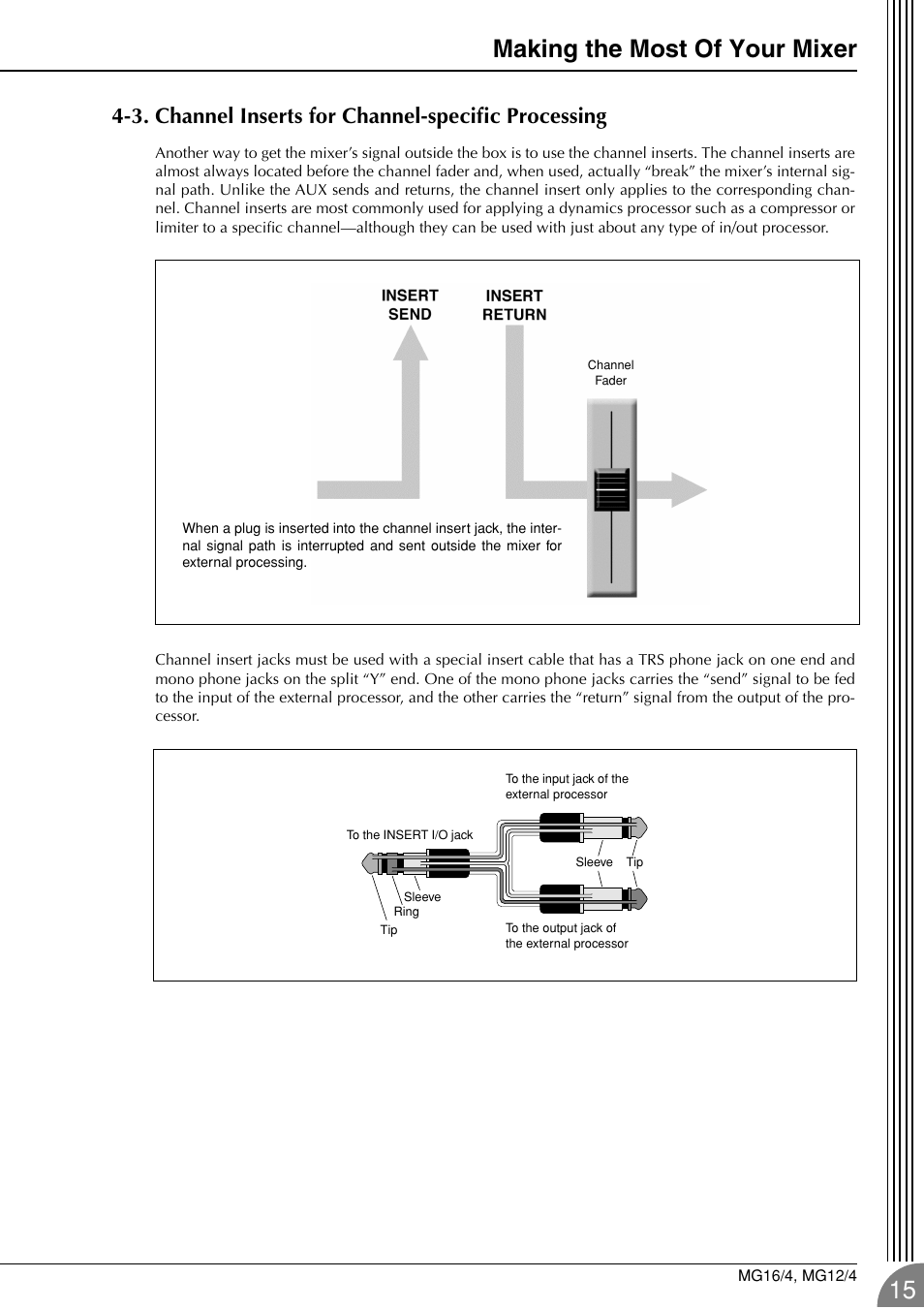 Making the most of your mixer, 3. channel inserts for channel-specific processing | Yamaha 12/4 User Manual | Page 15 / 32