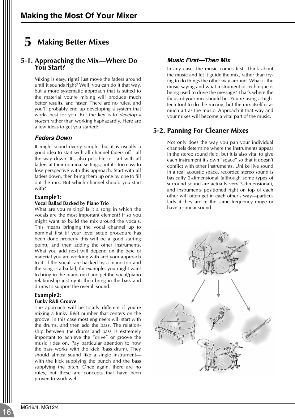 5 making better mixes, Making better mixes, Making the most of your mixer | 16 making better mixes | Yamaha 12/4 User Manual | Page 16 / 32