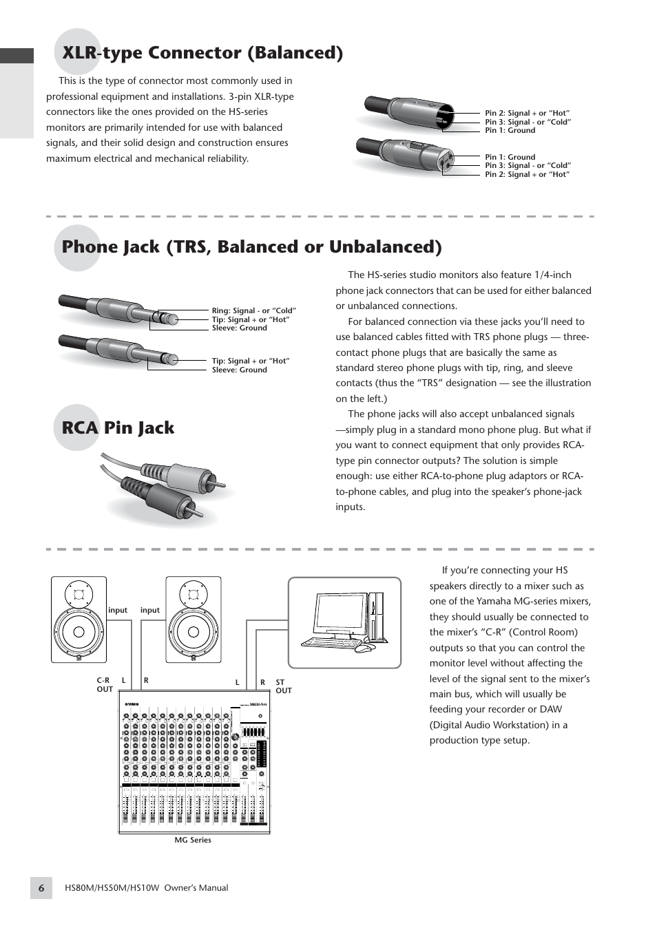 Xlr-type connector (balanced), English | Yamaha HS 50M User Manual | Page 6 / 16