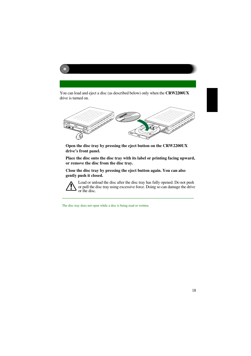 Operation, Loading/ejecting a disc, P. 18) | Yamaha CRW2200UX User Manual | Page 26 / 45