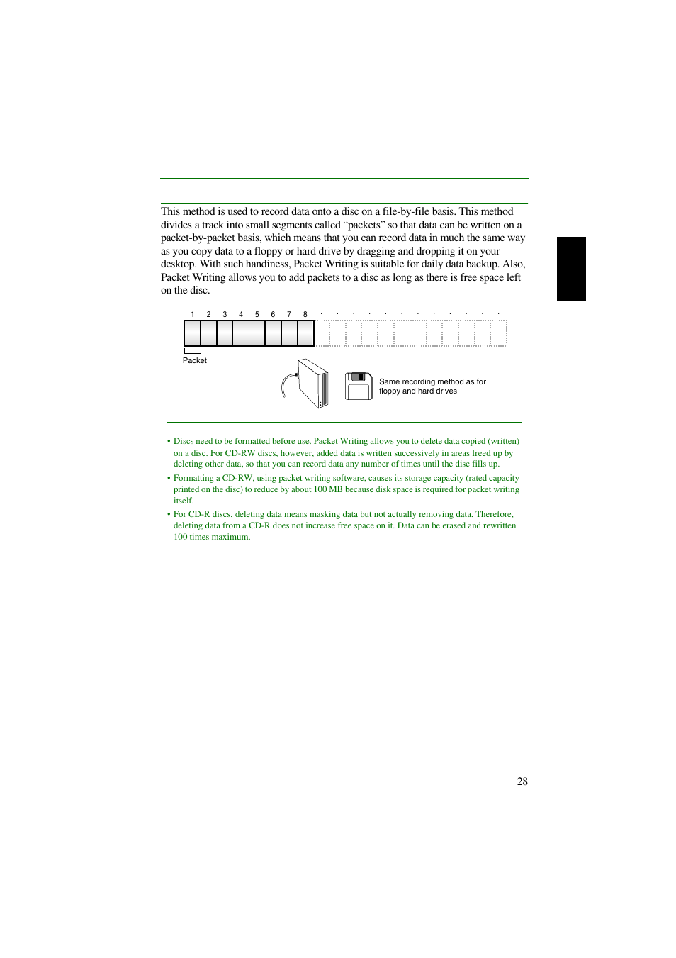 Packet writing | Yamaha CRW2200UX User Manual | Page 36 / 45