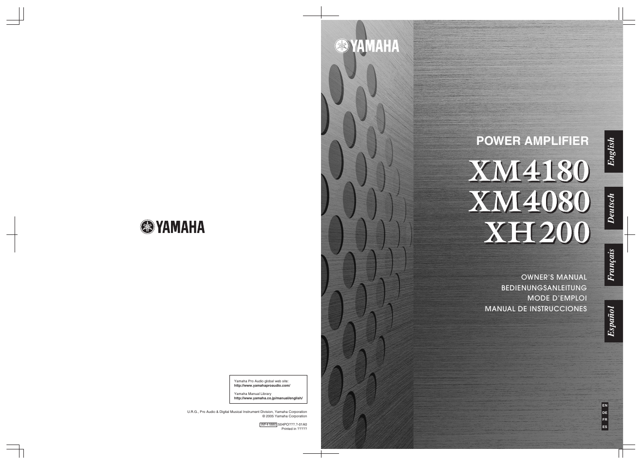 Yamaha XH200 User Manual | 17 pages