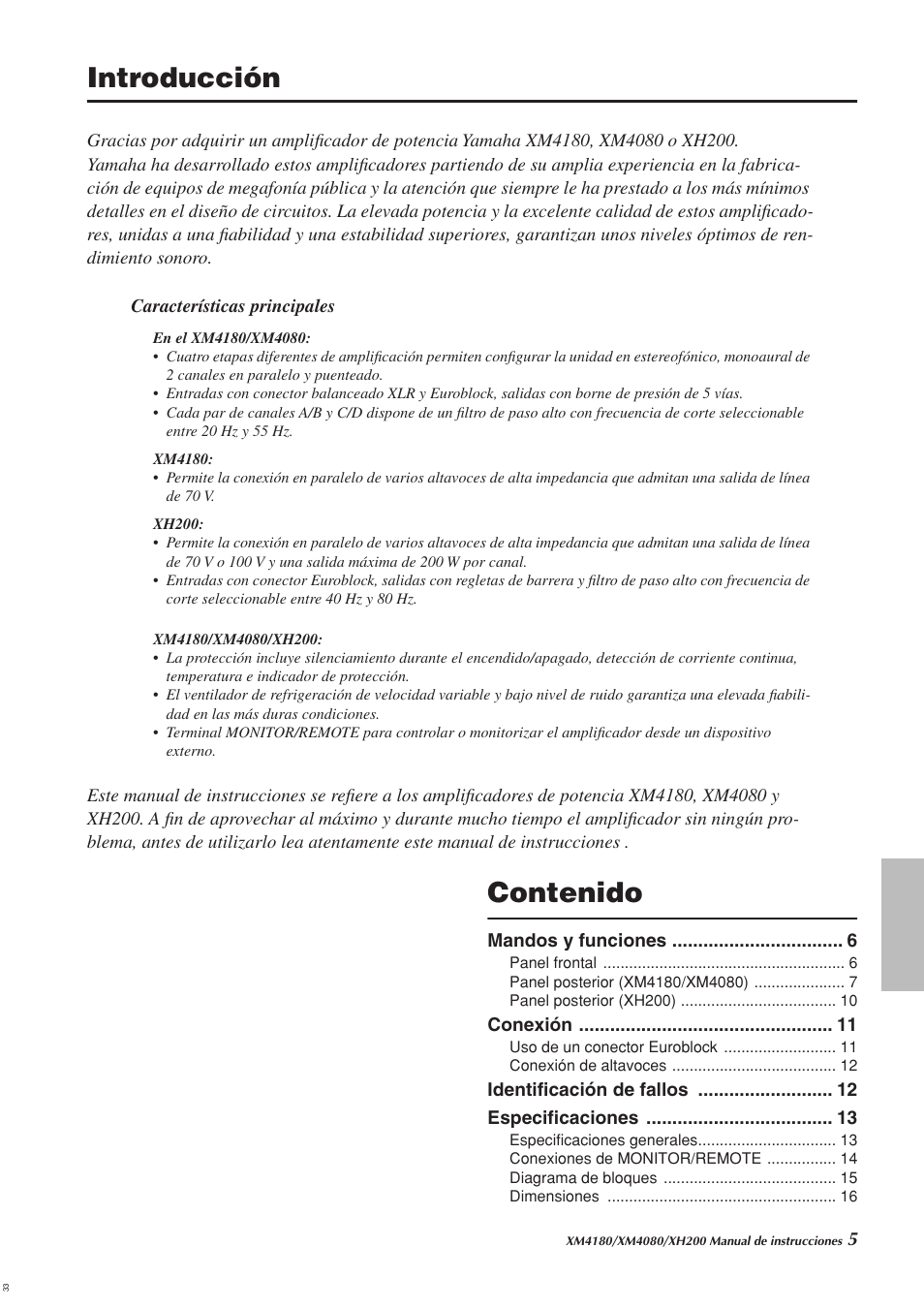 Yamaha XH200 User Manual | Page 4 / 17