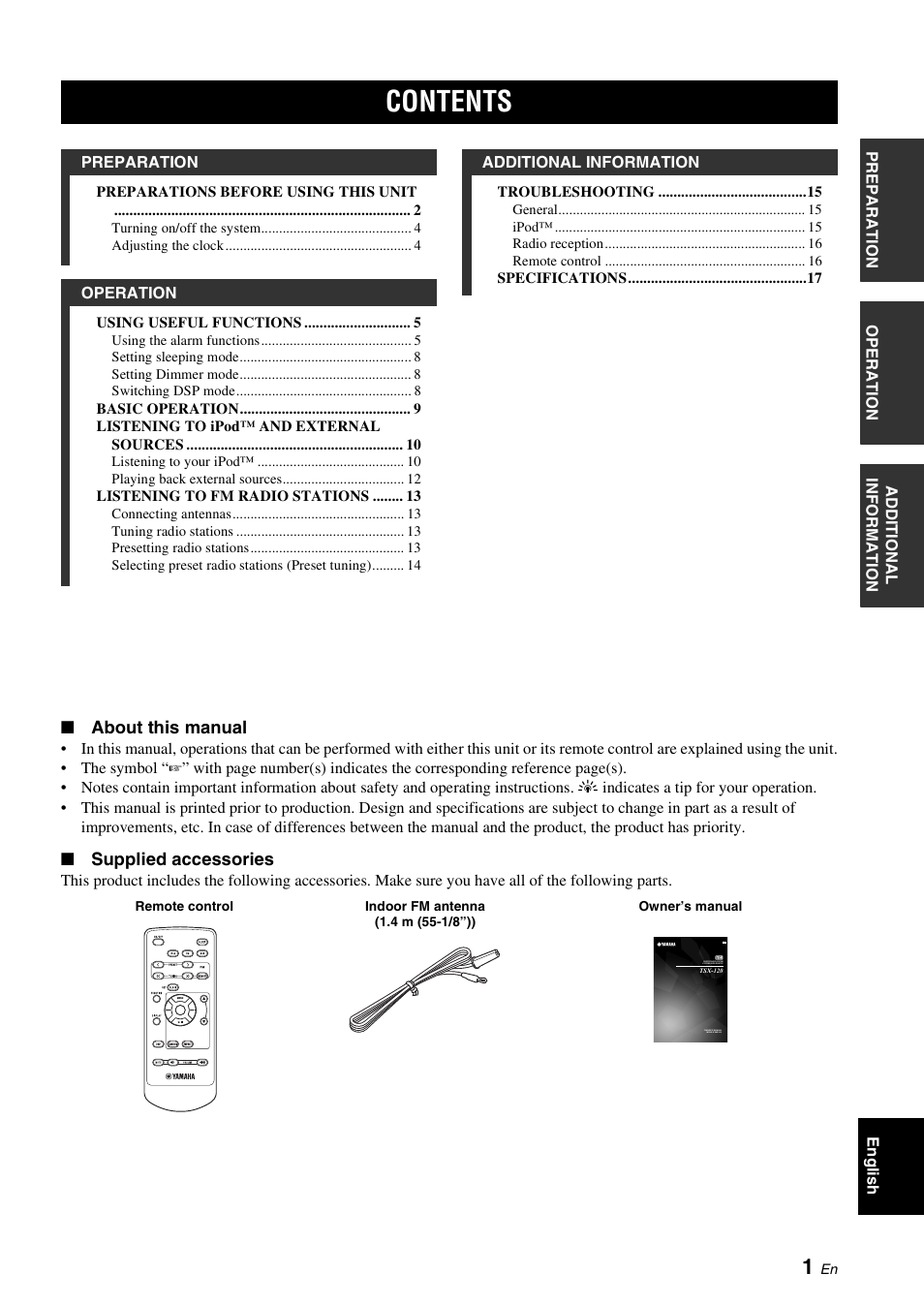 Yamaha TSX-120 User Manual | Page 5 / 22
