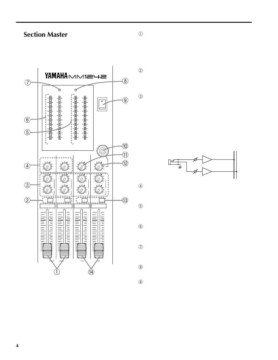 Section master | Yamaha MM1242 User Manual | Page 19 / 50