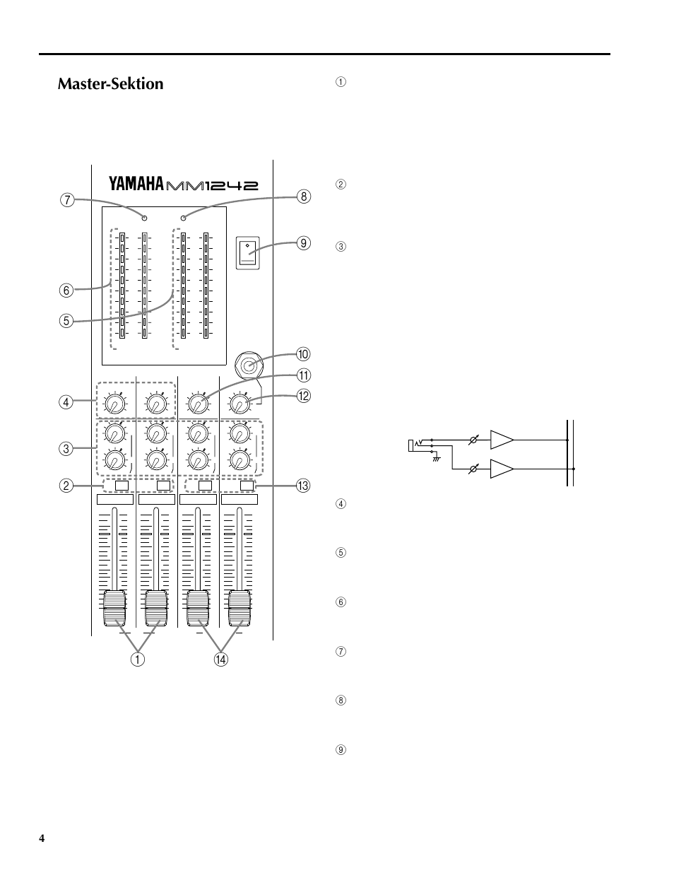 Master-sektion | Yamaha MM1242 User Manual | Page 31 / 50