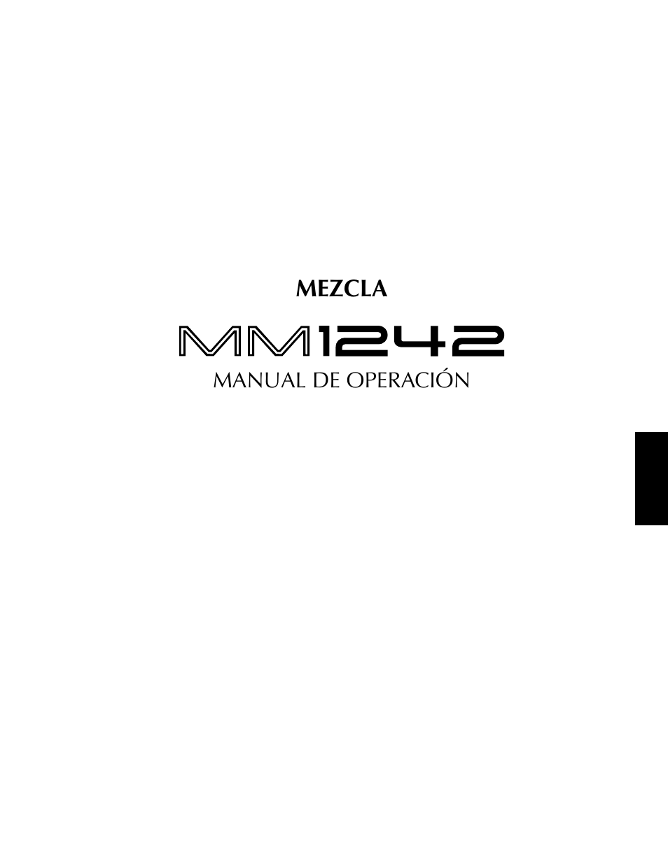 Español, Manual de operación, Mezcla | Yamaha MM1242 User Manual | Page 38 / 50