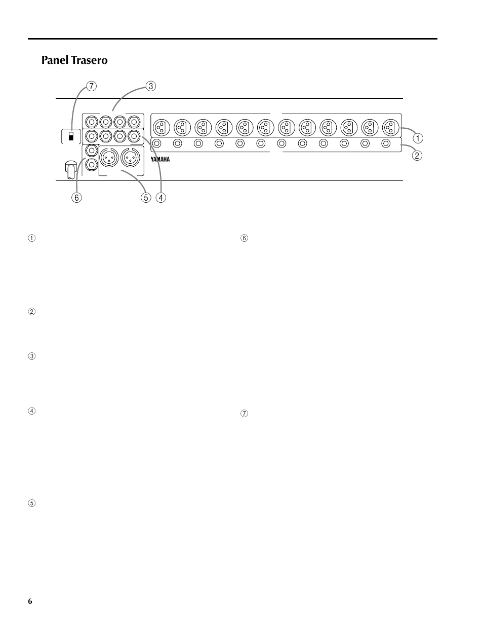 Panel trasero | Yamaha MM1242 User Manual | Page 45 / 50