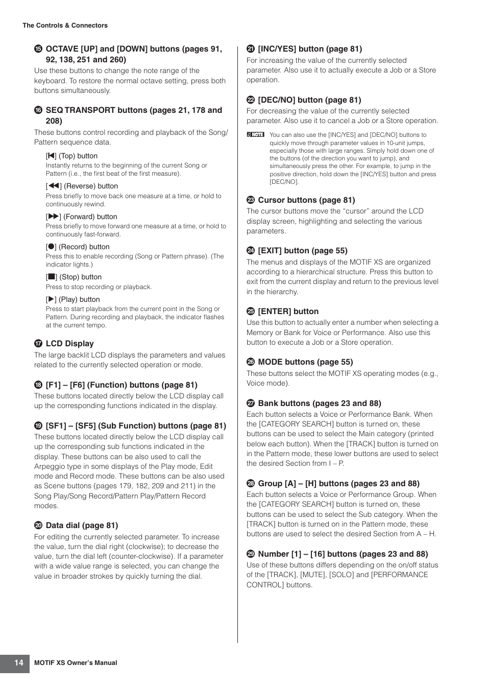 Yamaha MOTIF XS7  EN User Manual | Page 14 / 320