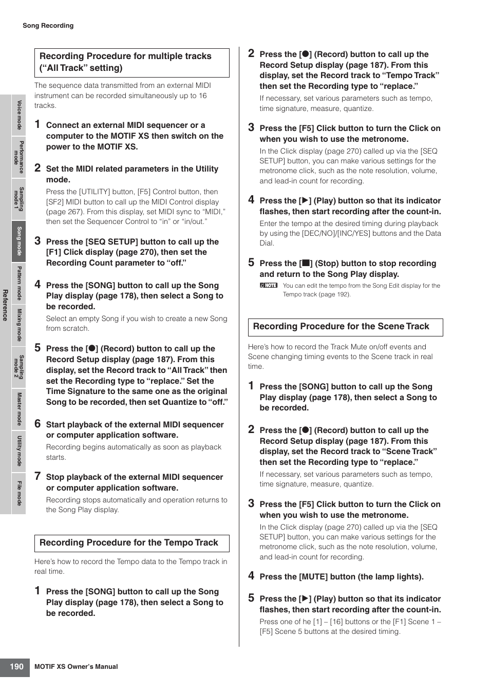 Yamaha MOTIF XS7  EN User Manual | Page 190 / 320