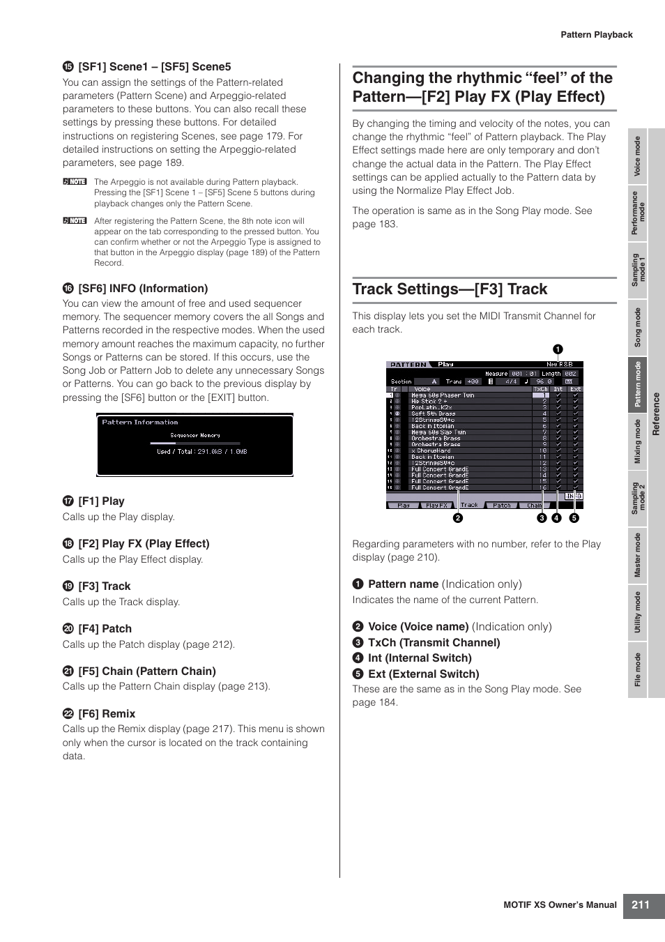 Track settings-[f3] track, Track settings—[f3] track | Yamaha MOTIF XS7  EN User Manual | Page 211 / 320