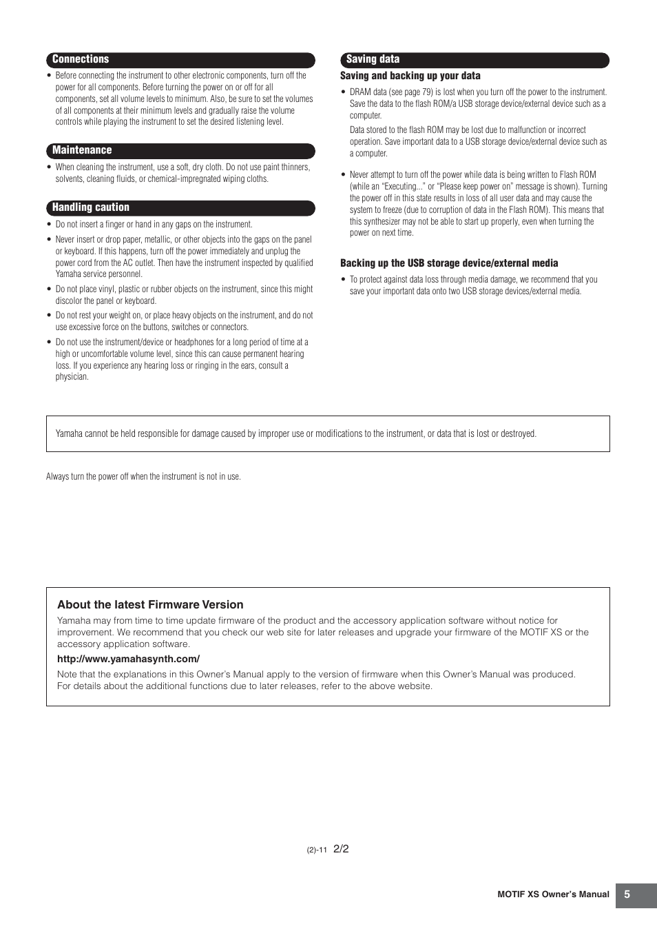 Yamaha MOTIF XS7  EN User Manual | Page 5 / 320